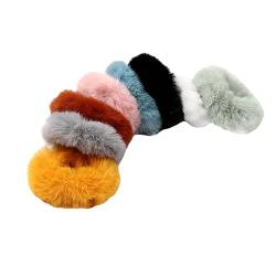 FOMIYES 8st Gummiband Pferdeschwanz Inhaber Pom Pom Haargummis Pferdeschwanzhalter Aus Stoff Haare Pferdeschwanz Elastics Bobbles Haarbänder Pompom Haarband Elastizität Kopfbedeckung von FOMIYES