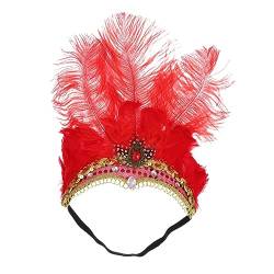 FOMIYES Feder kopfschmuck Stirnband Caprihosen für Damen elegant Mädchenkleidung Damen-Stirnband Stirnband für Tanzaufführungen Flapper-Zubehör Flapper Stirnband Great Gatsby Party-Haare von FOMIYES