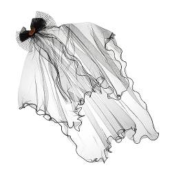 FOMIYES Haarschmuck Black Veil Brides Junggesellenabschiedsschleier Junggesellenabschied mit schwarzem Schleier gotisches Stirnband Cosplay-Party-Haarband Party-Kopfbedeckung von FOMIYES
