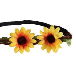 FOMIYES Haarschmuck Hawaiianischer Sonnenblumen-Haarkranz Party-Girlandenkränze Simuliertes Blumen-Haarband Kopfbedeckungen Im -Stil 5 Stück (Gelb) Sonnenblumen Haarschmuck von FOMIYES