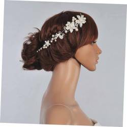 FOMIYES kopfschmuck Tiara Haarbänder Frauen Haarband Kristall-Strass-Stirnband Hochzeitskleid Kopfbedeckung Stirnschmuck Fräulein Weiß von FOMIYES