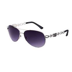 FONHCOO Verspiegelte Sonnenbrille Damen UV400 Brille Vintage Pilotenbrille Retro Sunglasses Women mit auffälliger Verspiegelung (Schwarz) von FONHCOO