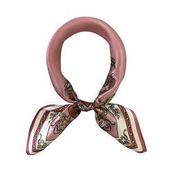 100% Maulbeerseide Schals für Frauen – leichtes quadratisches Satin-Kopftuch – kleiner Seiden-Haarschal zum Schlafen, 53,3 x 53,3 cm, 03 Kette Rosa, Small von FONYVE