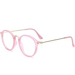 FOOOZ Blaulicht-Brillengestell, Computerbrille, rund, transparent, weiblich, Damen-Brillengestell, optische Fassung, klar, Pink von FOOOZ