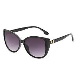 FOOOZ Cat-Eye-Sonnenbrille für Damen, Vintage, leicht, für Damen, modisch, Farbverlauf, Outdoor-Brille, Schwarz, Grau, Einheitsgröße von FOOOZ