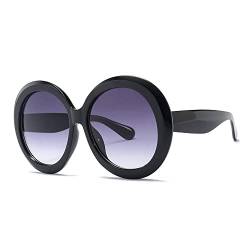 Übergroße runde Unisex-Sonnenbrille Damenmode Retro Fahren Brillen Luxus Herren Markendesigner Grün Schwarz UV400, Farbverlauf Grau, andere von FOOOZ