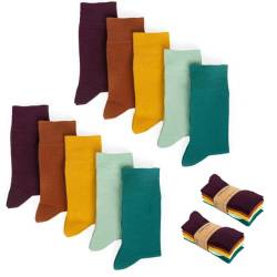 FOOTNOTE 10 Paar Hochwertige Socken Herren & Damen Baumwollsocken Socks Business, 43-46, Bunt von FOOTNOTE