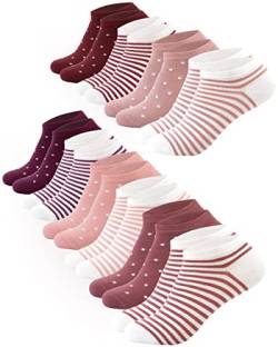 FOOTNOTE 10 Paar Sneaker Socken Mit Softbund Flacher Zehennaht Hoher Baumwollanteil Für Damen Blush in 35-38 von FOOTNOTE