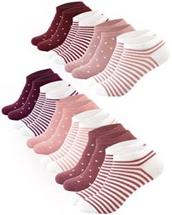 FOOTNOTE 10 Paar Sneaker Socken Mit Softbund Flacher Zehennaht Hoher Baumwollanteil Für Damen Blush in 39-42 von FOOTNOTE