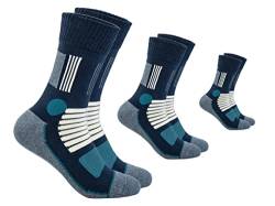 FOOTNOTE 3 Paar Gepolsterte Wandersocken Arbeitssocken Sportsocken für Herren Damen Ohne Gummibund, Blau, 39-42 von FOOTNOTE