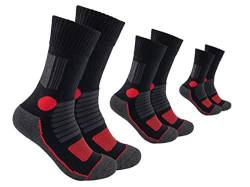 FOOTNOTE 3 Paar I Gepolsterte Wandersocken Arbeitssocken Sportsocken für Herren Damen Ohne Gummibund, Schwarz, 39-42 von FOOTNOTE