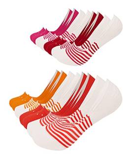 FOOTNOTE 8 Paar Unsichtbare Sneaker Socken Footies Füßlinge Invisible Socks mit Silikon Orange-Rot 35-38 von FOOTNOTE