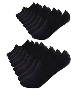 FOOTNOTE 8 Paar Unsichtbare Sneaker Socken Footies Füßlinge Invisible Socks mit Silikon Schwarz 35-38 von FOOTNOTE