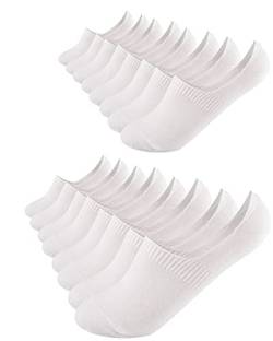 FOOTNOTE 8 Paar Unsichtbare Sneaker Socken Footies Füßlinge Invisible Socks mit Silikon Weiß 35-38 von FOOTNOTE