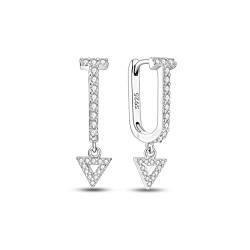 18K Gold Ohrringe für Damen Einzigartiges Design Geometrische Form Elektroplattierte Ohrringe aus Weißgold Punk Stil Moderner Stil Party Ohrringe Rhombus Ohrringe für Frauen von FOREVER QUEEN