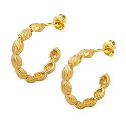 Ohrringe C Form Frauen Reif Ohrringe Party Ohrringe 18K vergoldet moderner Stil Vintage Stil Reif Ohrringe für Mädchen von FOREVER QUEEN