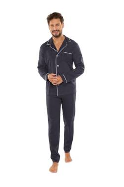 FOREX Lingerie edler Herren-Pyjama aus Baumwolle Schlafanzug Hausanzug (L, Graphit) von FOREX Lingerie