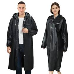 FORMIZON 2 Stück Regenponcho, Regenponcho Wiederverwendbarer, Transparent Regenmantel mit Kapuze, Wasserdicht Regencape Atmungsaktiv Regenjacke Damen Herren für Konzert, Wandern, Radfahren, Camping von FORMIZON