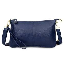 FORRICA Geldbörse Damen Handy Umhängetasche Echte Leder Handytasche Frauen Kleine Schultertasche Rindsleder Clutch Portemonnaie Blau von FORRICA