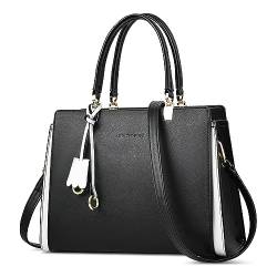 FORRICA Handtasche Damen Elegant Umhängetasche PU Leder Frauen Top Griff Tasche Mode Damentaschen für Einkaufen Pendeln Dating Schwarz von FORRICA