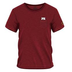 FORSBERG Fingarson T-Shirt Brusttasche mit Bär Funshirt Mittelfinger Rundhals bequem robust, Farbe:rot, Größe:L von FORSBERG
