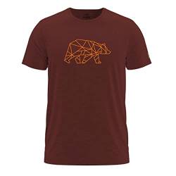 FORSBERG Finnson T-Shirt mit stylischem Bär Brustlogo Rundhals für Herren in Vier verschiedenen Farbkombinationen, Farbe:Bordeaux, Größe:3XL von FORSBERG
