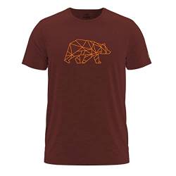 FORSBERG Finnson T-Shirt mit stylischem Bär Brustlogo Rundhals für Herren in Vier verschiedenen Farbkombinationen, Farbe:Bordeaux, Größe:M von FORSBERG