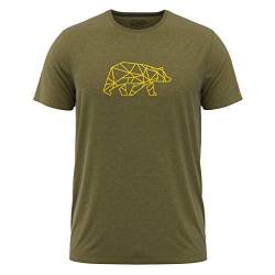 FORSBERG Finnson T-Shirt mit stylischem Bär Brustlogo Rundhals für Herren in Vier verschiedenen Farbkombinationen, Farbe:Oliv, Größe:L von FORSBERG