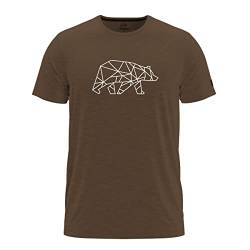 FORSBERG Finnson T-Shirt mit stylischem Bär Brustlogo Rundhals für Herren in Vier verschiedenen Farbkombinationen, Farbe:braun, Größe:S von FORSBERG