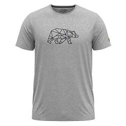 FORSBERG Finnson T-Shirt mit stylischem Bär Brustlogo Rundhals für Herren in Vier verschiedenen Farbkombinationen, Farbe:hellgrau, Größe:4XL von FORSBERG