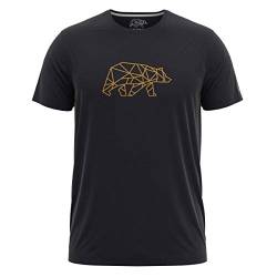 FORSBERG Finnson T-Shirt mit stylischem Bär Brustlogo Rundhals für Herren in Vier verschiedenen Farbkombinationen, Farbe:schwarz/Bronze, Größe:3XL von FORSBERG