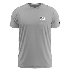 FORSBERG Fredson T-Shirt Brusttasche mit Peace Bär Funshirt Rundhals bequem robust, Farbe:grau, Größe:3XL von FORSBERG
