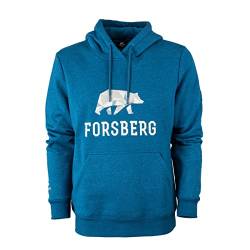 FORSBERG Herren Hoodie mit Bärenlogo | Stylischer Kult-Hoodie mit Polygonbär | Hoher 60% Baumwolle / 40% Polyester, Farbe:Petrol, Größe:XXL von FORSBERG