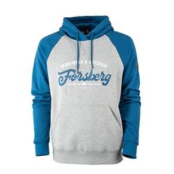 FORSBERG Hoodie Tonigson mit Retrologo zweifarbig hohe Qualität hochwertig robust bequem guter Schnitt, Farbe:grau/blau, Größe:M von FORSBERG