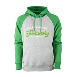 FORSBERG Hoodie Tonigson mit Retrologo zweifarbig hohe Qualität hochwertig robust bequem guter Schnitt, Farbe:grau/grün, Größe:3XL von FORSBERG