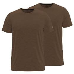 FORSBERG T-Shirt Doppelpack zum Sparpreis einfarbig Rundhals hochwertig robust bequem guter Schnitt, Farbe:braun, Größe:4XL von FORSBERG
