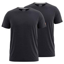 FORSBERG T-Shirt Doppelpack zum Sparpreis einfarbig Rundhals hochwertig robust bequem guter Schnitt, Farbe:schwarz, Größe:XL von FORSBERG