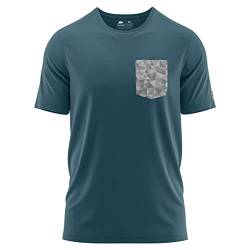 FORSBERG T-Shirt mit Brusttasche im polygonen Design Weiss, Petrol, Farbe:Nachtblau/grau, Größe:3XL von FORSBERG