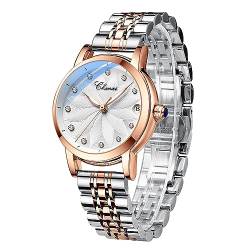 FORSINING Frauen Automatische mechanische Uhr Rose Gold Edelstahl Armband Luxus Skelett Zifferblatt Damen Diamant Elegante Kleid Armbanduhr, 88304 von FORSINING