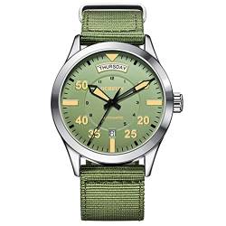 FORSINING Herren-Armbanduhr, analoge Datumsanzeige, automatische Armbanduhr für Herren, wasserdicht, lässig, mechanische Armbanduhr, Mode, Business, grün, Armband von FORSINING