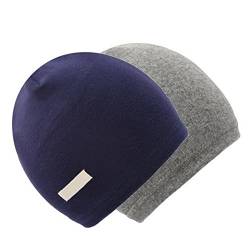 FORUHOO Mädchen Mütze Set mit Schal Kinder Beanie für Herbst Winter Baumwolle 2er(E: Blau,44-48) von FORUHOO