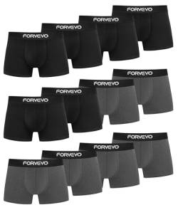 FORVEVO Herren Unterhosen Boxershorts Baumwolle Männer Unterwäsche Retroshorts 12er Pack - Atmungsaktive, Gummibund (Mehrfarbig 02, L) von FORVEVO