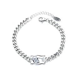 FORgue Armband for Damen, großzügiges Diamantarmband mit eingelegtem Sterlingsilber, leichter, luxuriöser Modeschmuck von FORgue