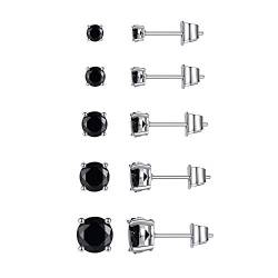 FOSIR Damen Herren Ohrstecker, 5 Paare Vergoldet Ohrstecker Ohrringe Set,Ohrringe Größe in 3, 4, 5, 6,7mm von FOSIR