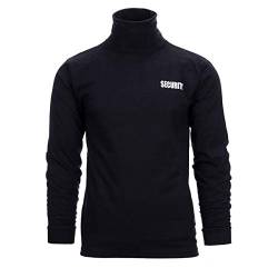 Pullover dünn mit Rollkragen langärmeliges Shirt mit Security-Aufdruck XL Longsleeve mit Kragen schwarz von FOSTEX Garments