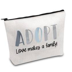 Adoptionsgeschenk Gotcha Day Geschenk Adoptierte Make-up-Tasche Love Makes a Family Zipper Pouch Adoptive Mom Gift Foster Parent Gift, ADOPT!, Tasche von FOTAP