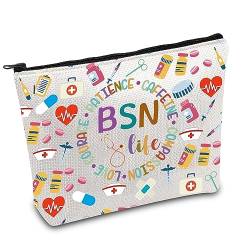 BSN Krankenschwester-Life-Geschenk registrierte Krankenschwester Make-up-Tasche Bachelor of Science in Nursing Reißverschlusstasche Krankenschwester Abschluss Geschenk Krankenschwester Dankeschön von FOTAP