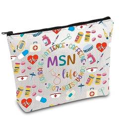 FOTAP MSN Krankenschwesterleben Geschenk Master of Science in Nursing Reißverschlusstasche Krankenschwester Abschluss Geschenk Krankenschwester Dankeschön Geschenk MSN Make-up-Tasche, MSN Leben von FOTAP