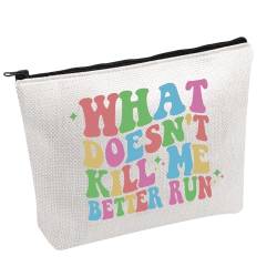 FOTAP VPR Merch Ariana Zitat Geschenk Reality TV Show Fan Merch What Doesn't Kill Me Better Run Make-up-Tasche Pumpregeln Kosmetiktasche, Weiss/opulenter Garten, Was läuft von FOTAP