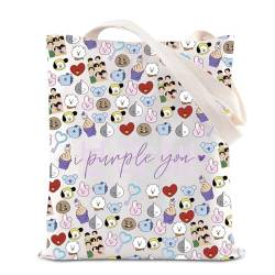 I Purple You Tote Bag K-Pop Fan Geschenk K-Pop I Love You Handtasch Boys Band Inspired Shopping Bag von FOTAP